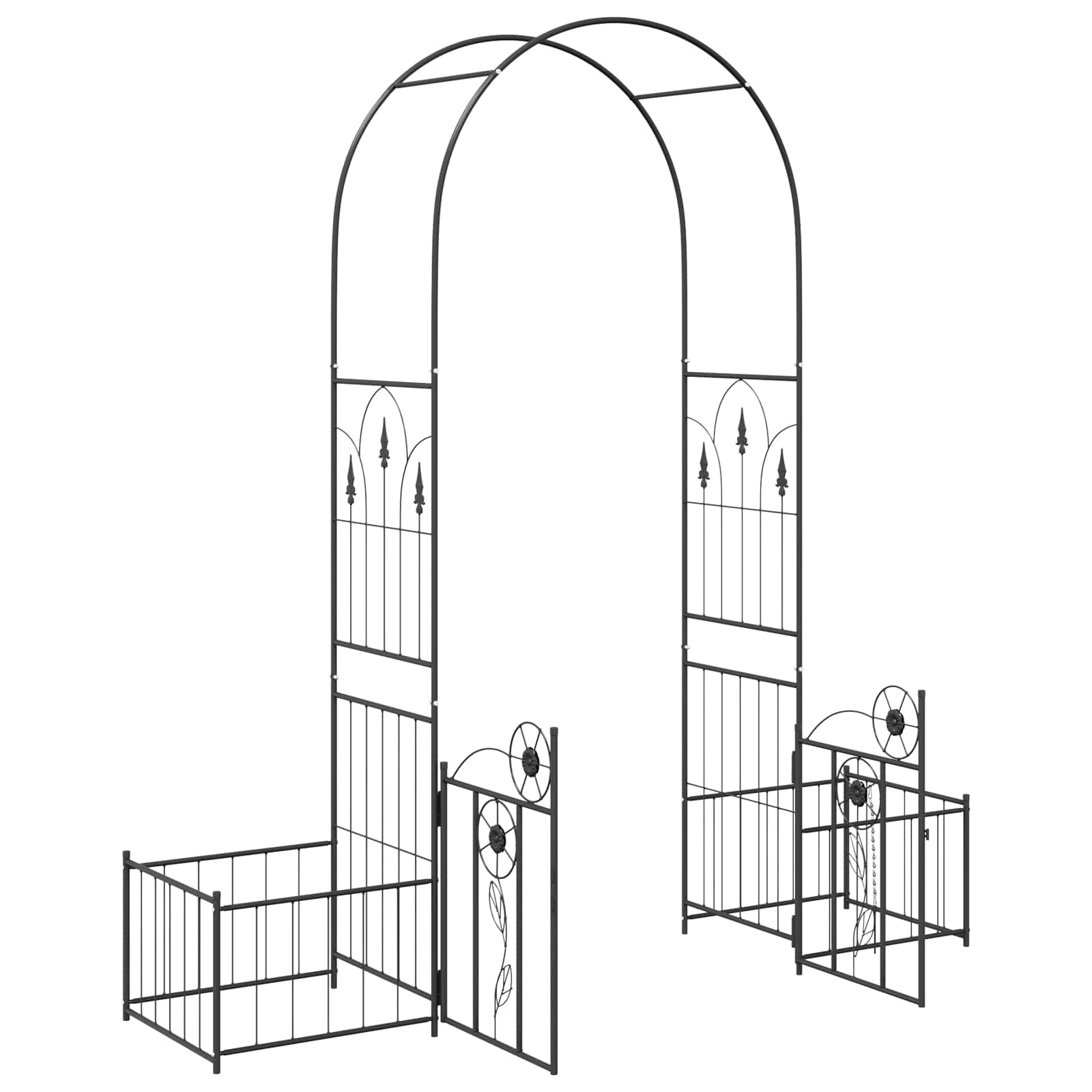 Garden Arch Simple Black 203 x 50 x 218 cm