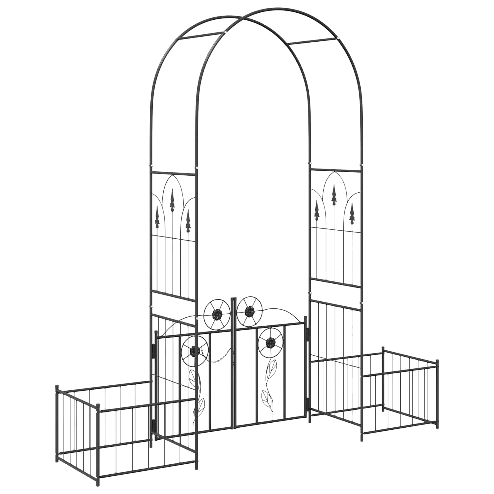 Garden Arch Simple Black 203 x 50 x 218 cm