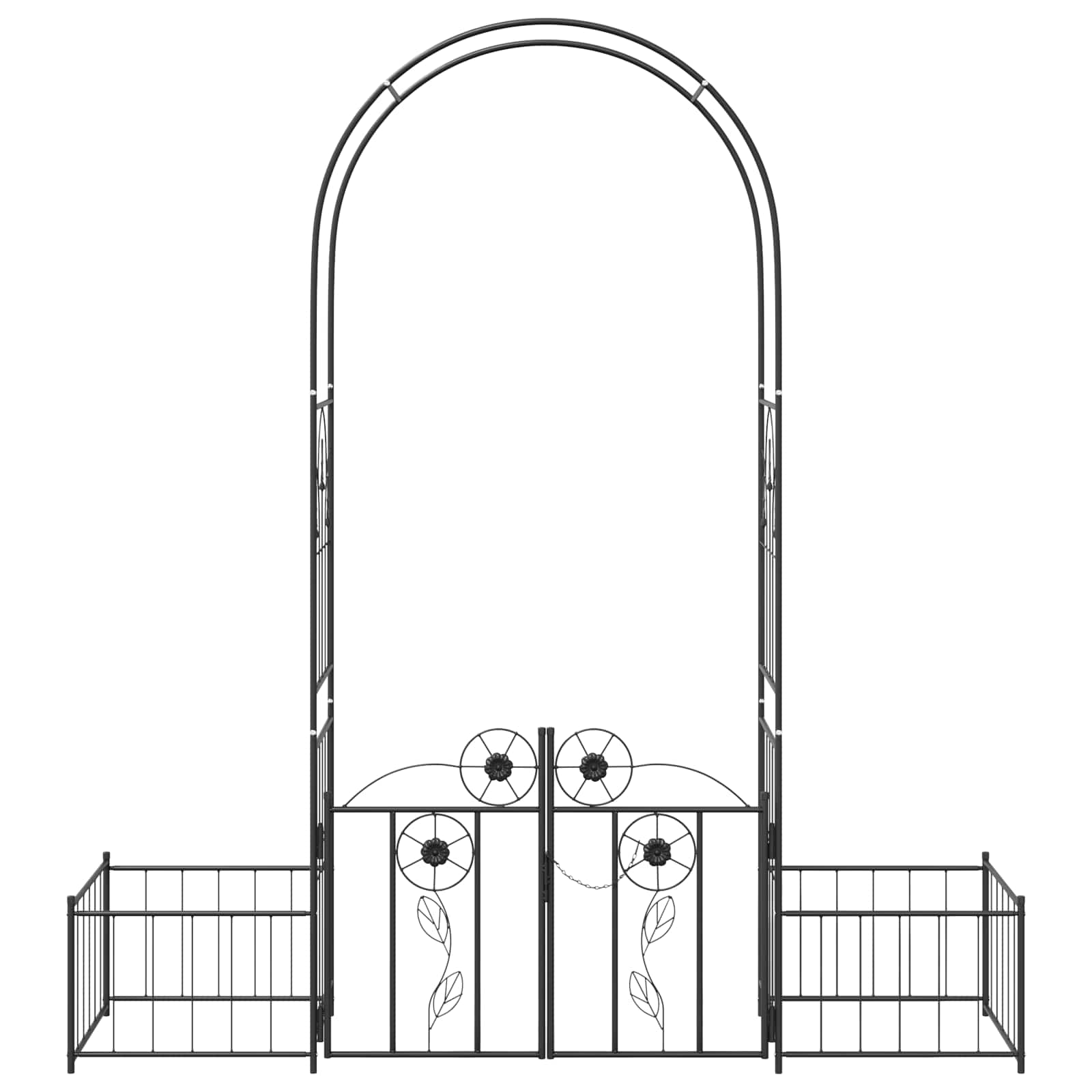 Garden Arch Simple Black 203 x 50 x 218 cm