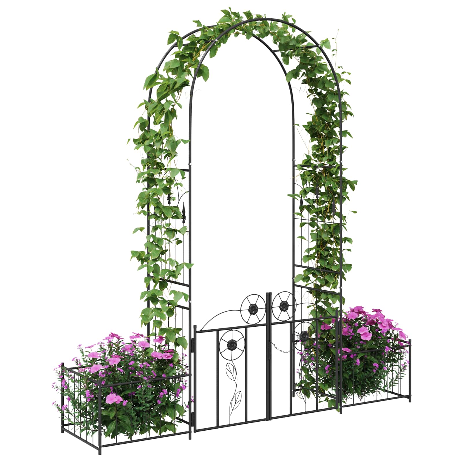 Garden Arch Simple Black 203 x 50 x 218 cm