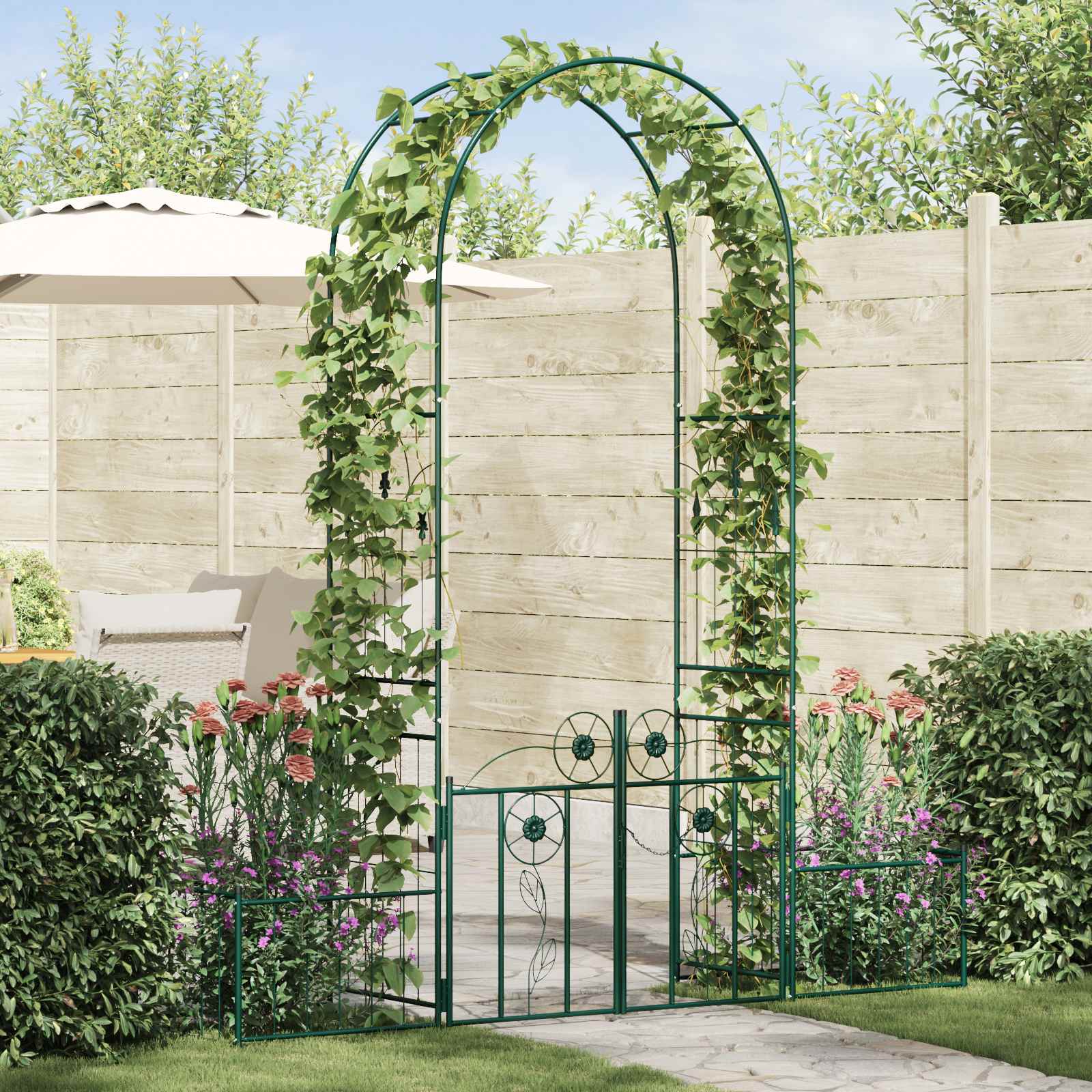Garden Arch Simple Green 203 x 50 x 218 cm