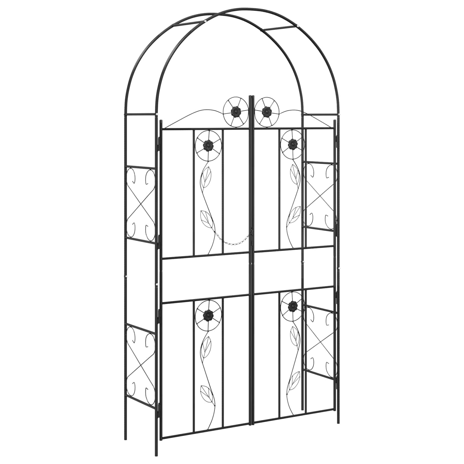 Sodo arka Paprastas Juoda 115 x 37 x 226 cm