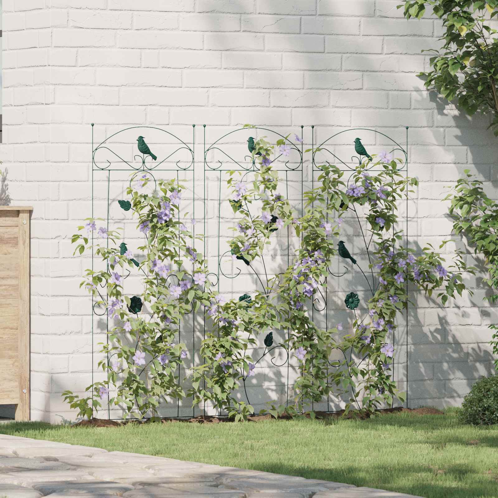 Sodo tvora 3 pcs Žalia 110 x 40 cm Plienas