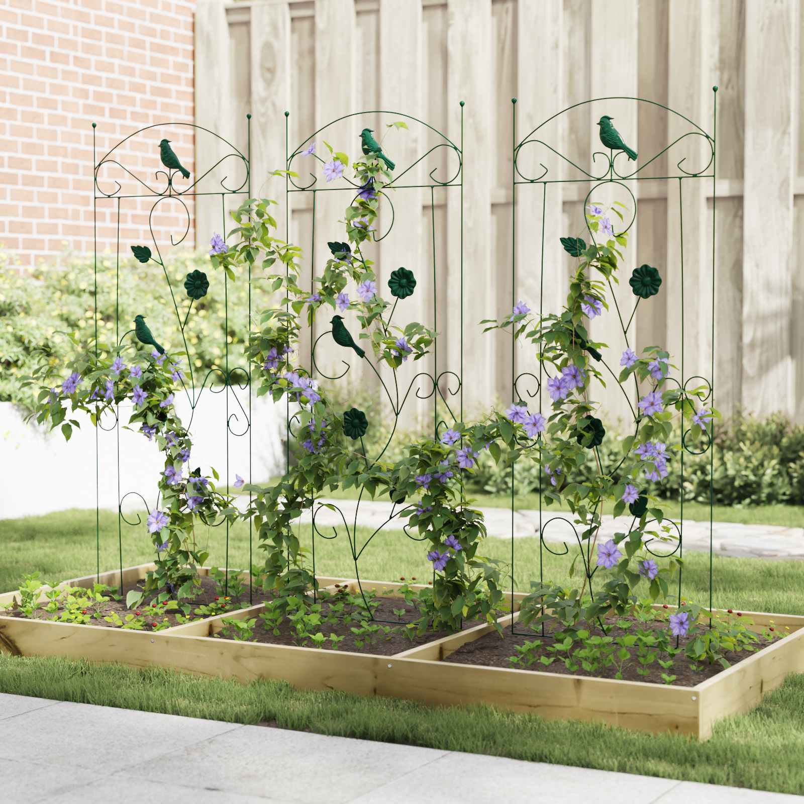 Sodo tvora 3 pcs Žalia 110 x 40 cm Plienas