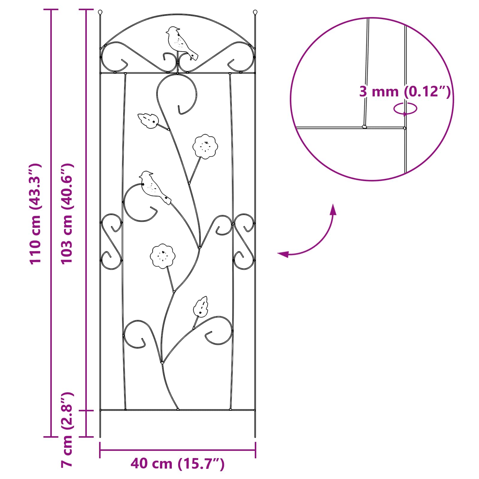 Sodo tvora 3 pcs Žalia 110 x 40 cm Plienas