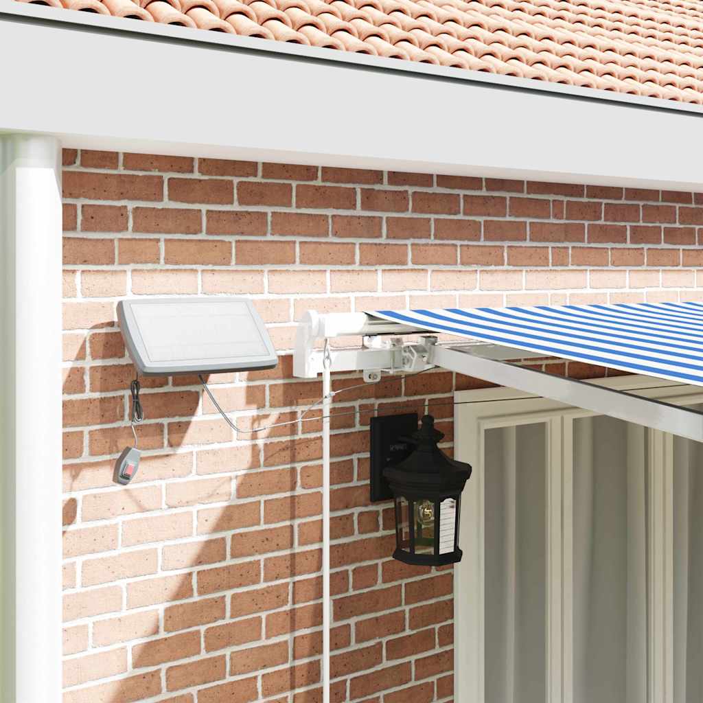 Ištraukiama markizė Mėlyna ir balta 6 x 3 m Audinys ir metalas