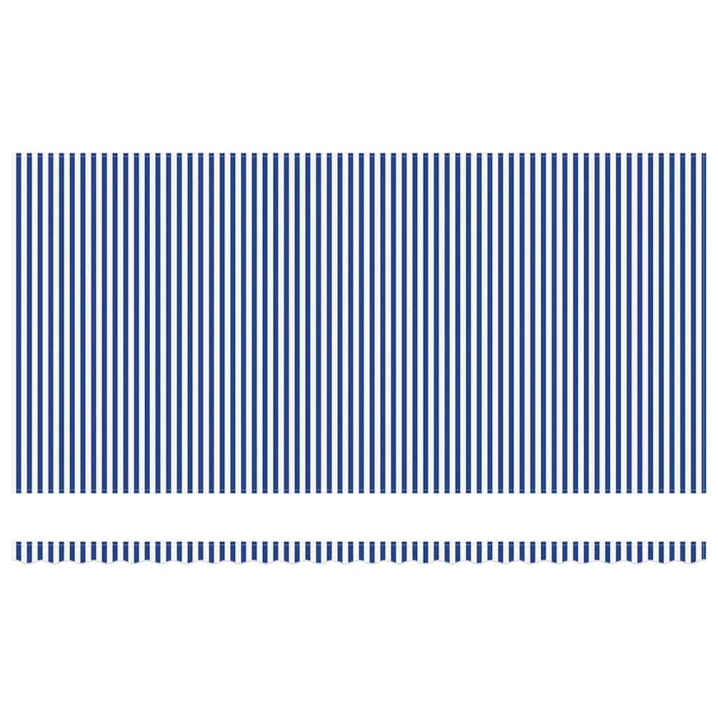 Ištraukiama markizė Mėlyna ir balta 6 x 3 m Audinys ir metalas