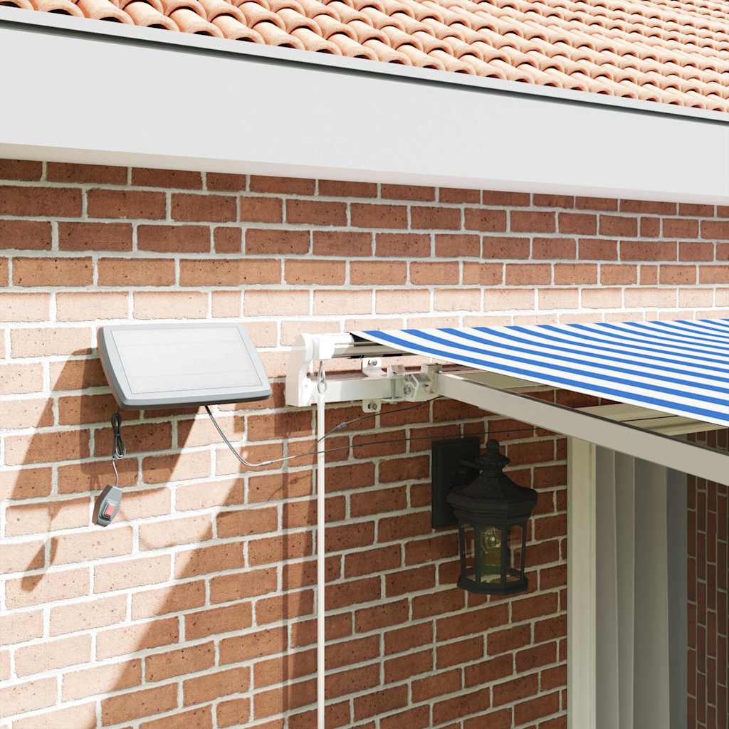 Ištraukiama markizė Mėlyna ir balta 5 x 3 m Audinys ir metalas