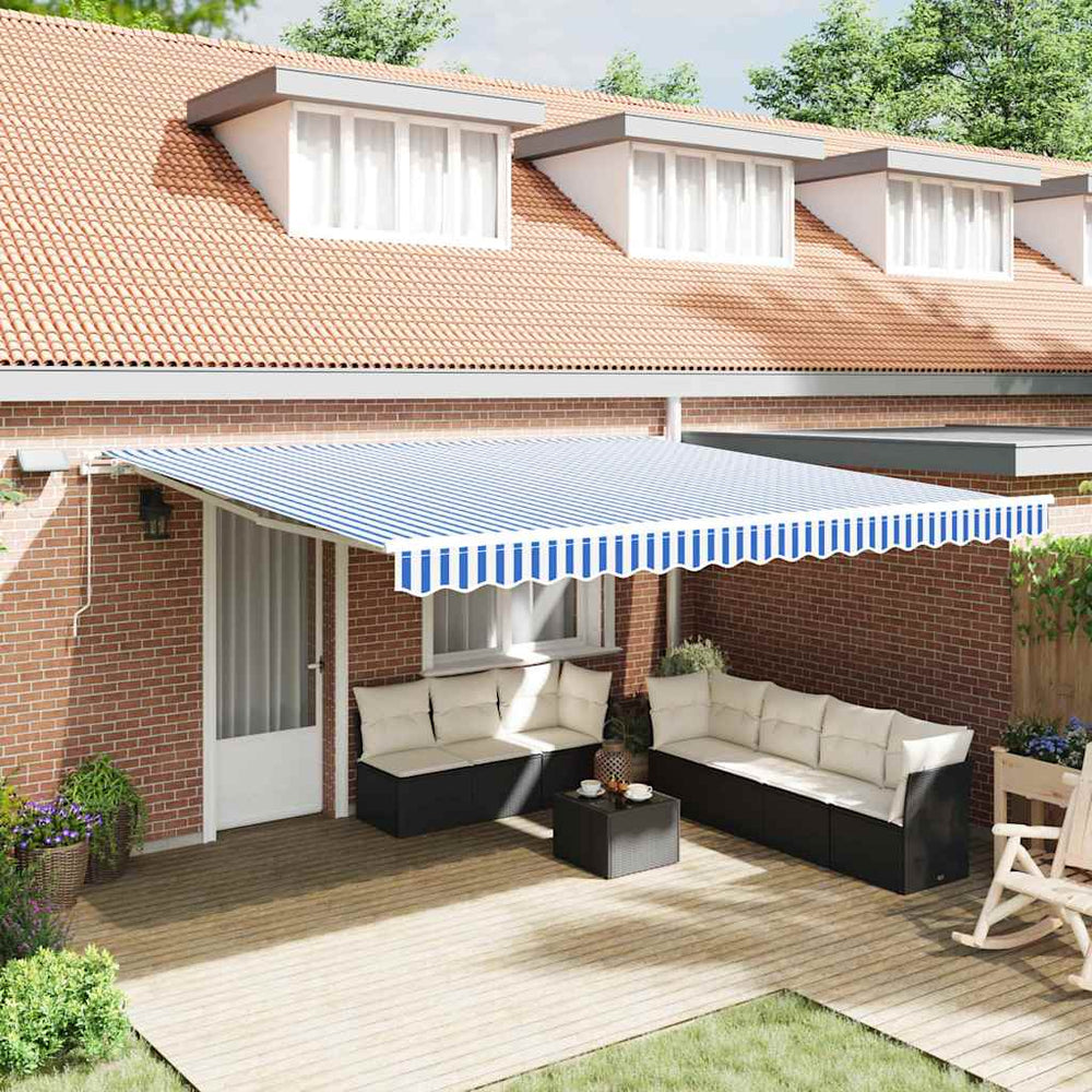Ištraukiama markizė with Mėlyna ir balta 4.5 x 3 m