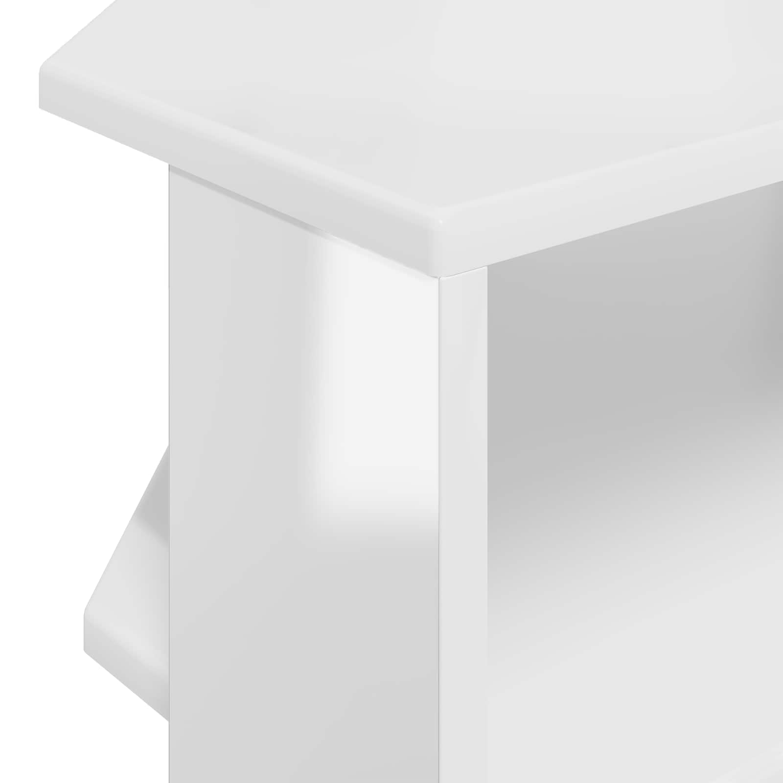 Stūra TV skapītis Spīdīgi balts 102x40,5x45cm