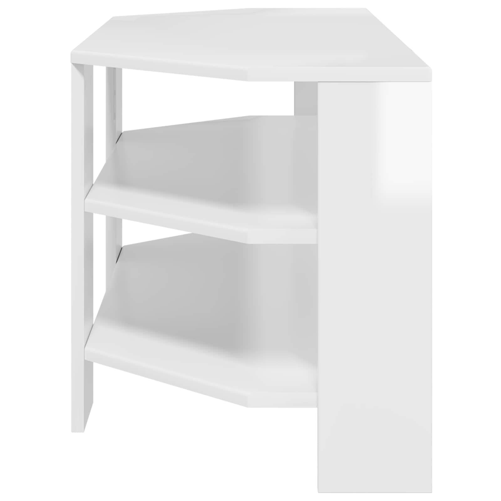 Stūra TV skapītis Spīdīgi balts 102x40,5x45cm