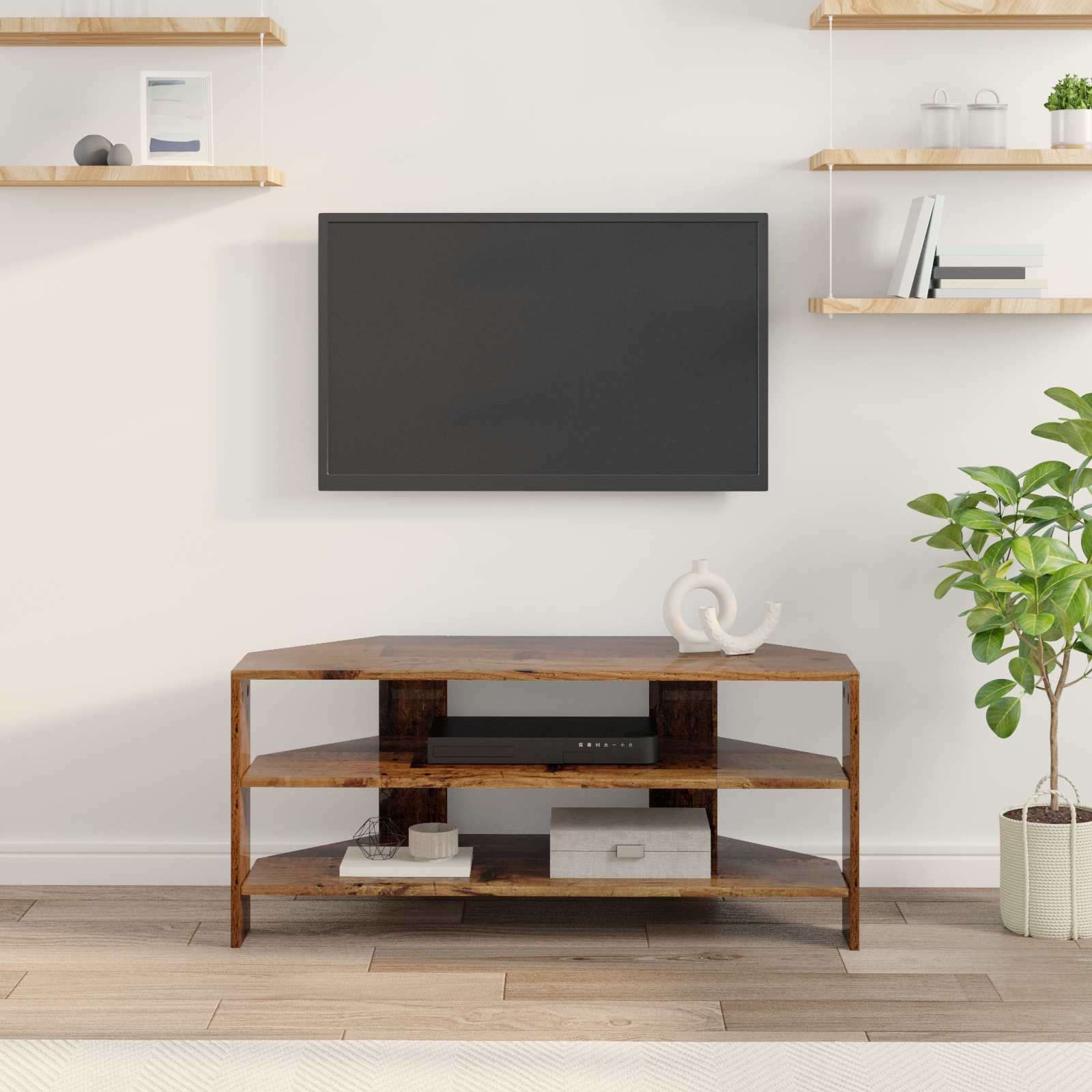 Stūra TV skapītis Antīks koks 102x40,5x45 cm