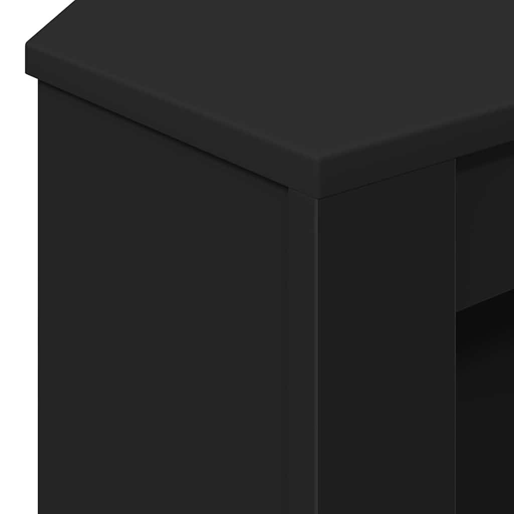 Stūra TV skapītis Melns 102 x 40,5 x 45 cm Apstrādāta koksne