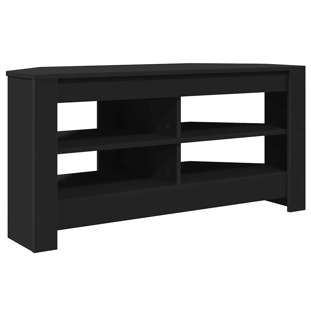 Stūra TV skapītis Melns 102 x 40,5 x 45 cm Apstrādāta koksne