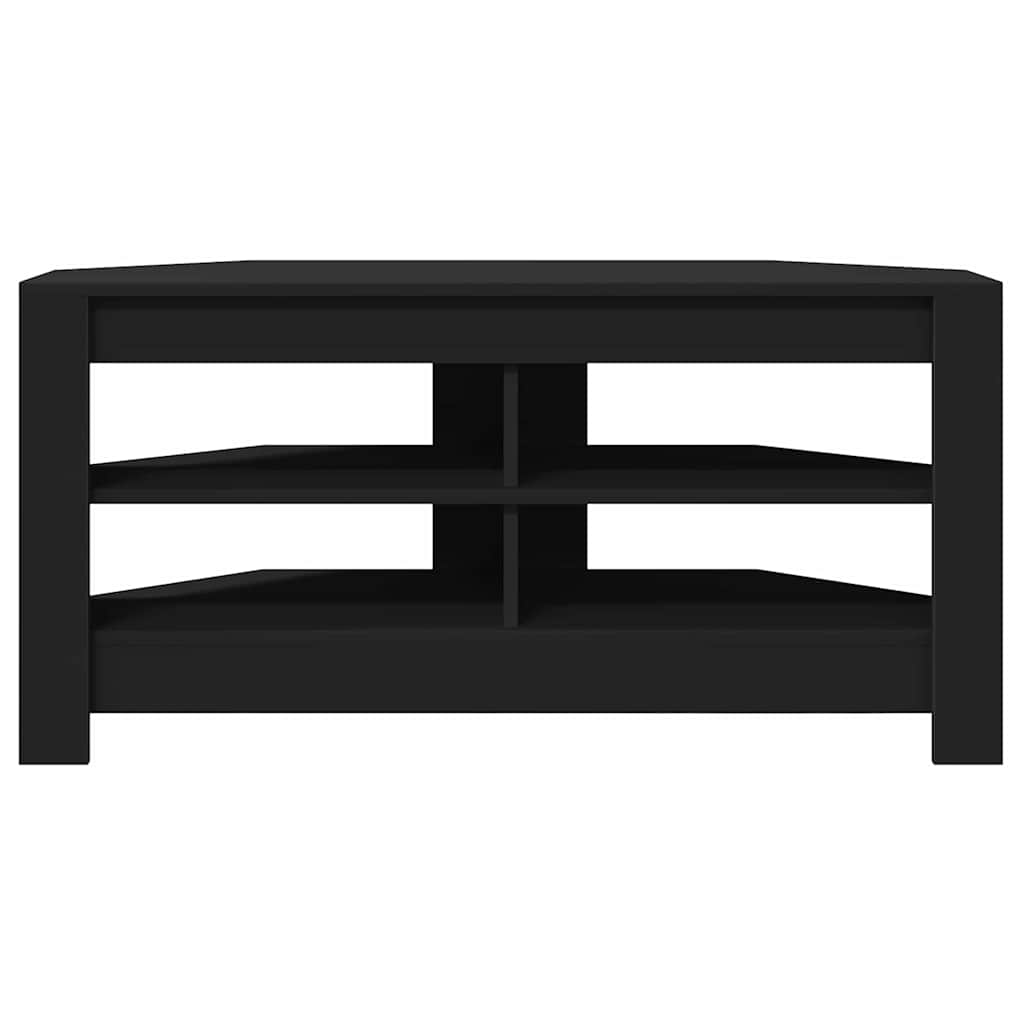 Stūra TV skapītis Melns 102 x 40,5 x 45 cm Apstrādāta koksne