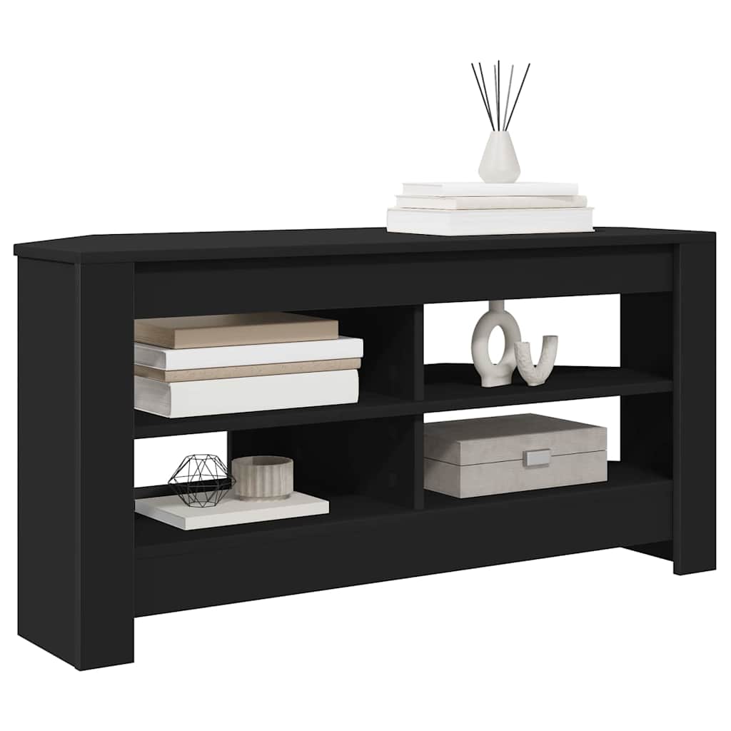 Stūra TV skapītis Melns 102 x 40,5 x 45 cm Apstrādāta koksne