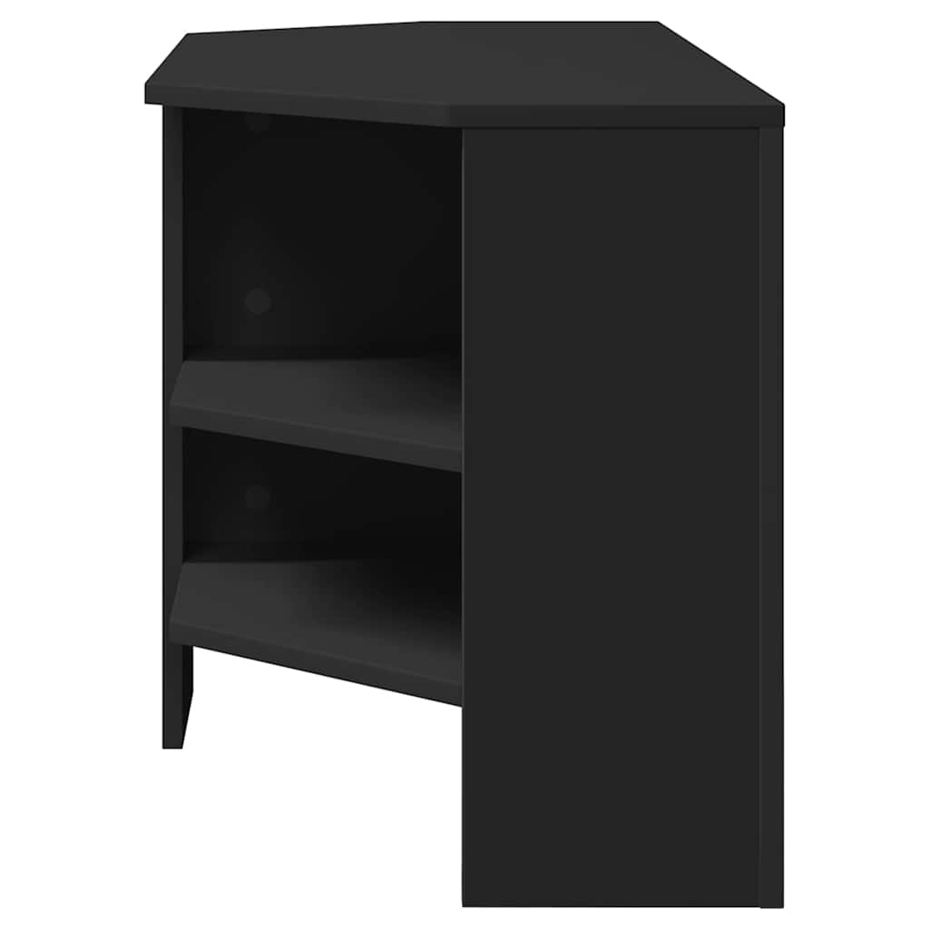 Stūra TV skapītis Melns 102 x 40,5 x 45 cm Apstrādāta koksne