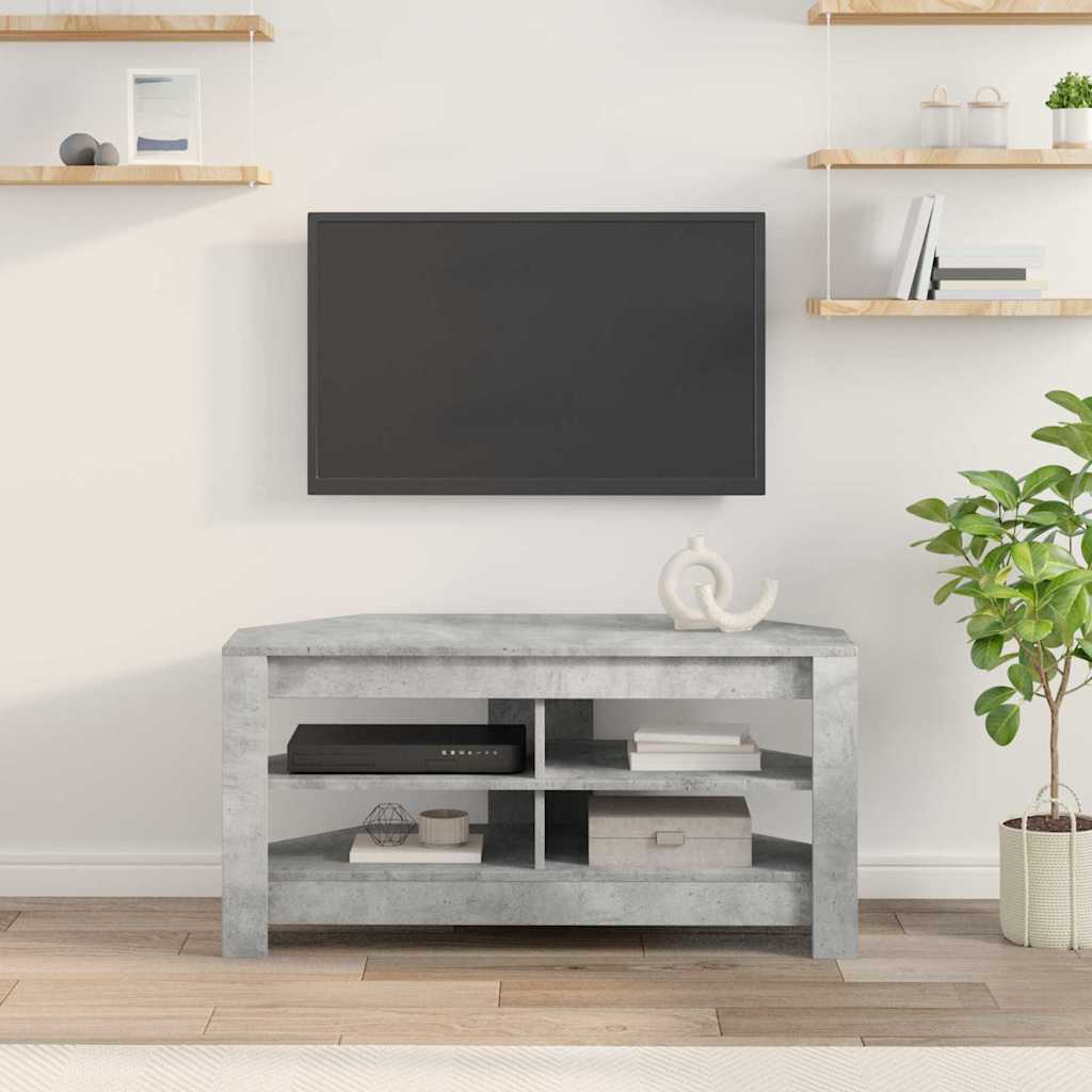 Corner TV Cabinet Concrete Grey 102 x 40.5 x 45 cm