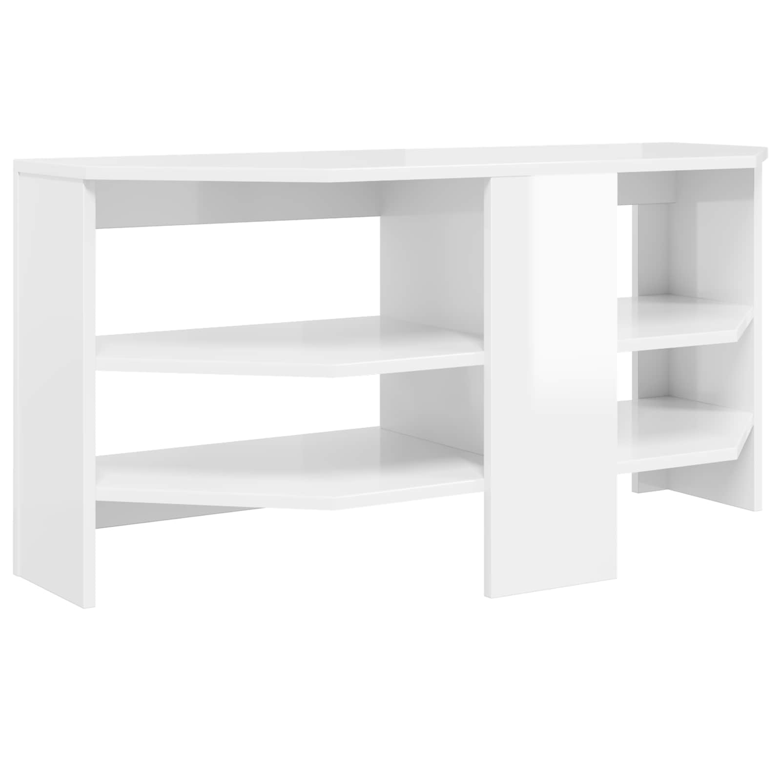 KampinėTVspintelė Aukšto blizgesio balta 102 x 40,5 x 45 cm