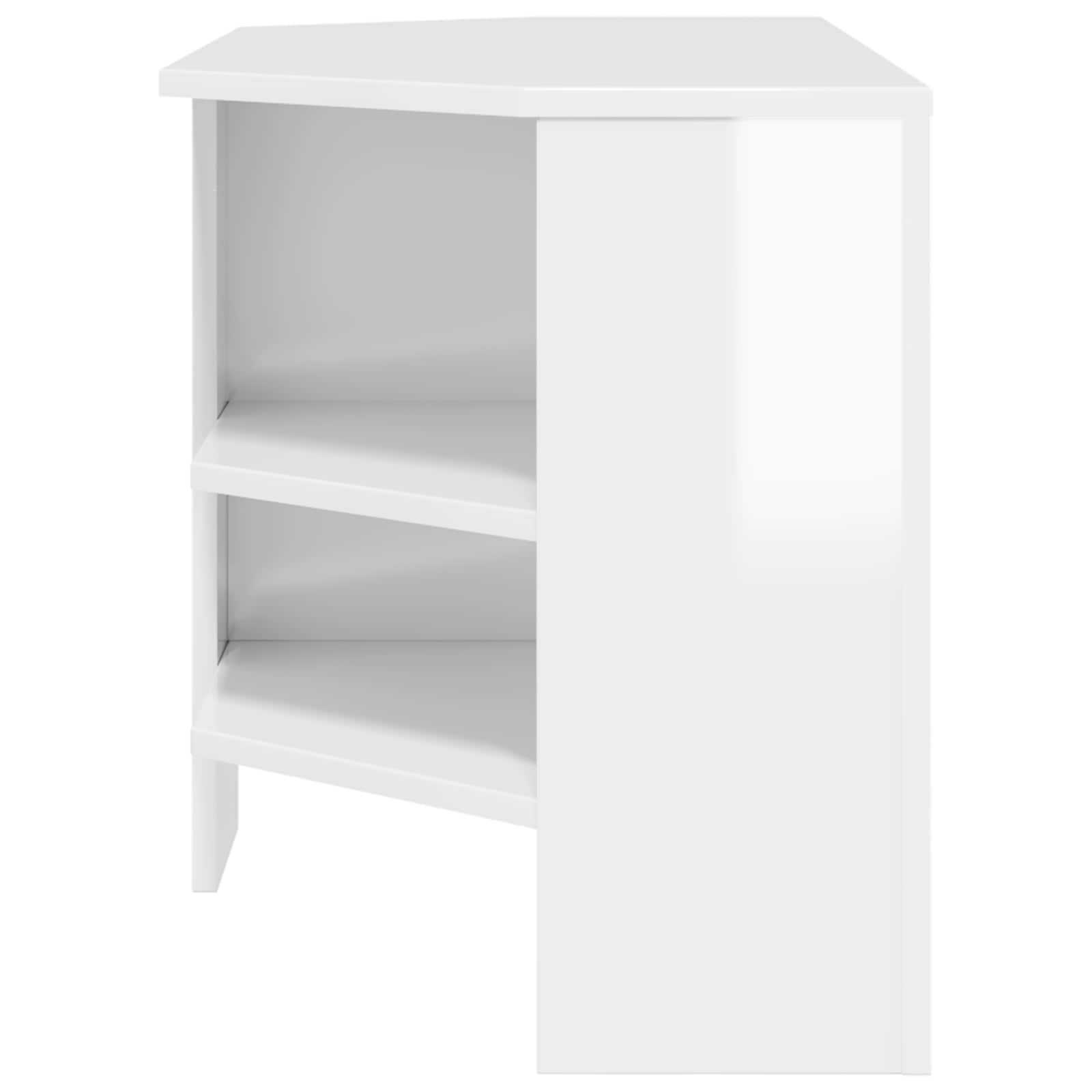 KampinėTVspintelė Aukšto blizgesio balta 102 x 40,5 x 45 cm