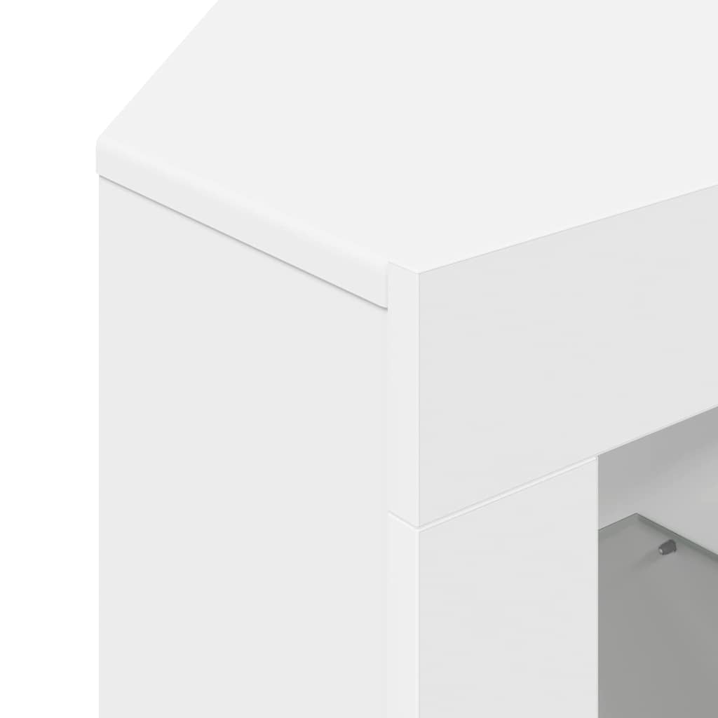 Kampinė LED televizoriaus spinta Balta 100x40x68cm