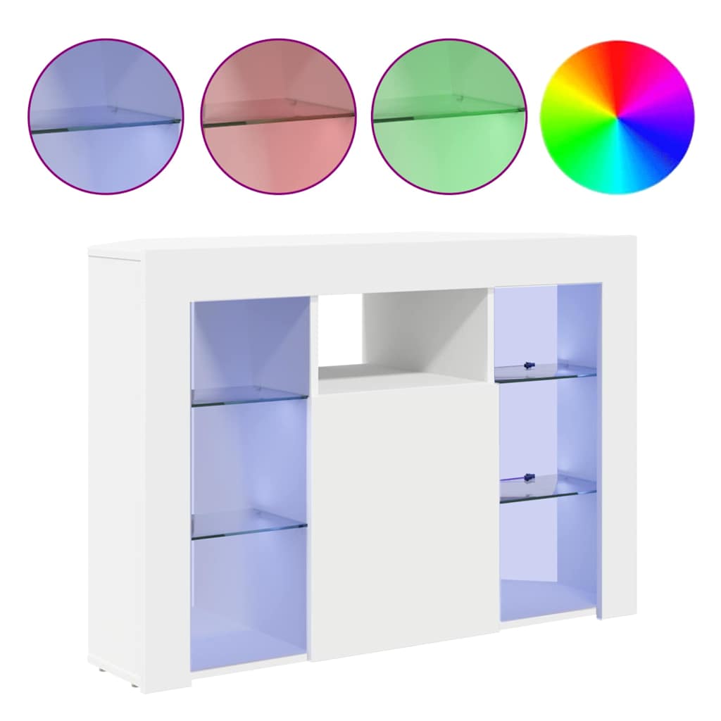 Kampinė LED televizoriaus spinta Balta 100x40x68cm