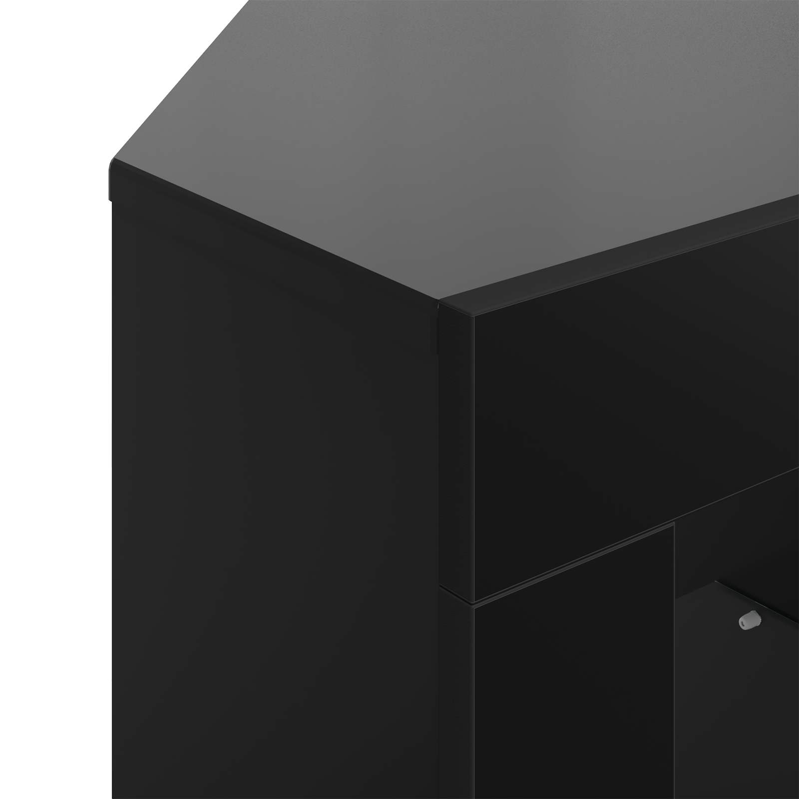 Kampinė LED televizoriaus spinta 100x40x68cm Juoda