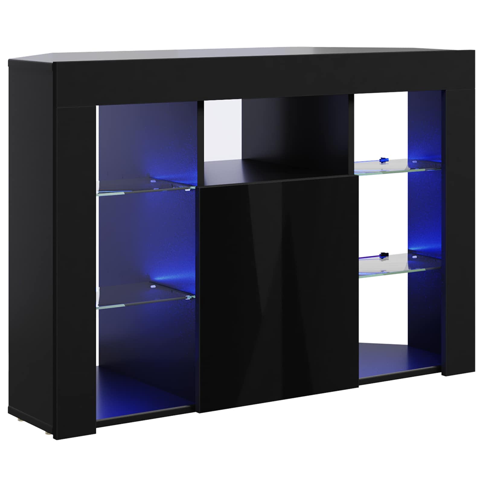 Kampinė LED televizoriaus spinta 100x40x68cm Juoda
