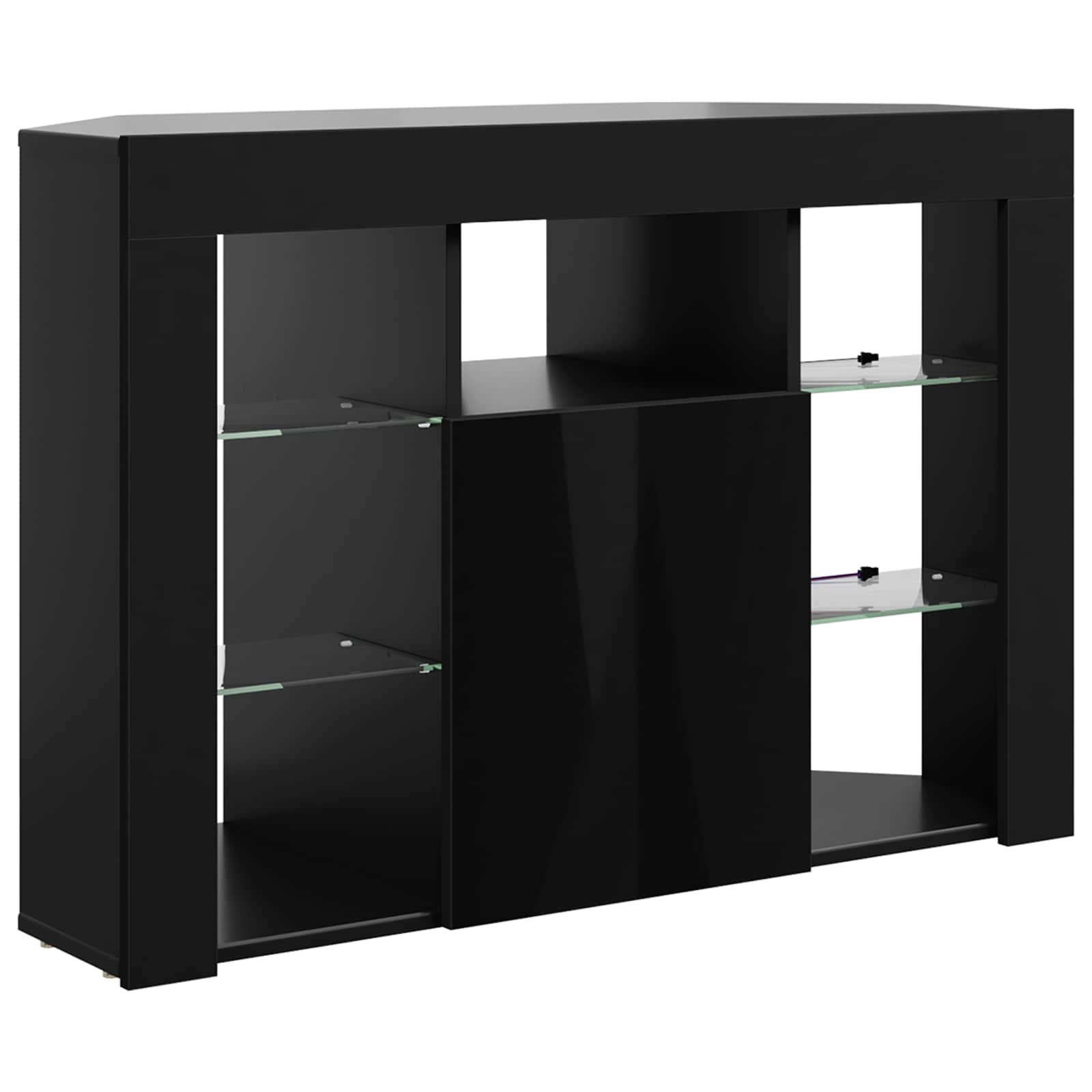 Kampinė LED televizoriaus spinta 100x40x68cm Juoda