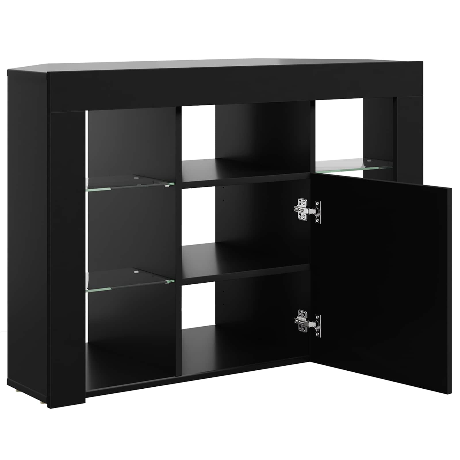 Kampinė LED televizoriaus spinta 100x40x68cm Juoda