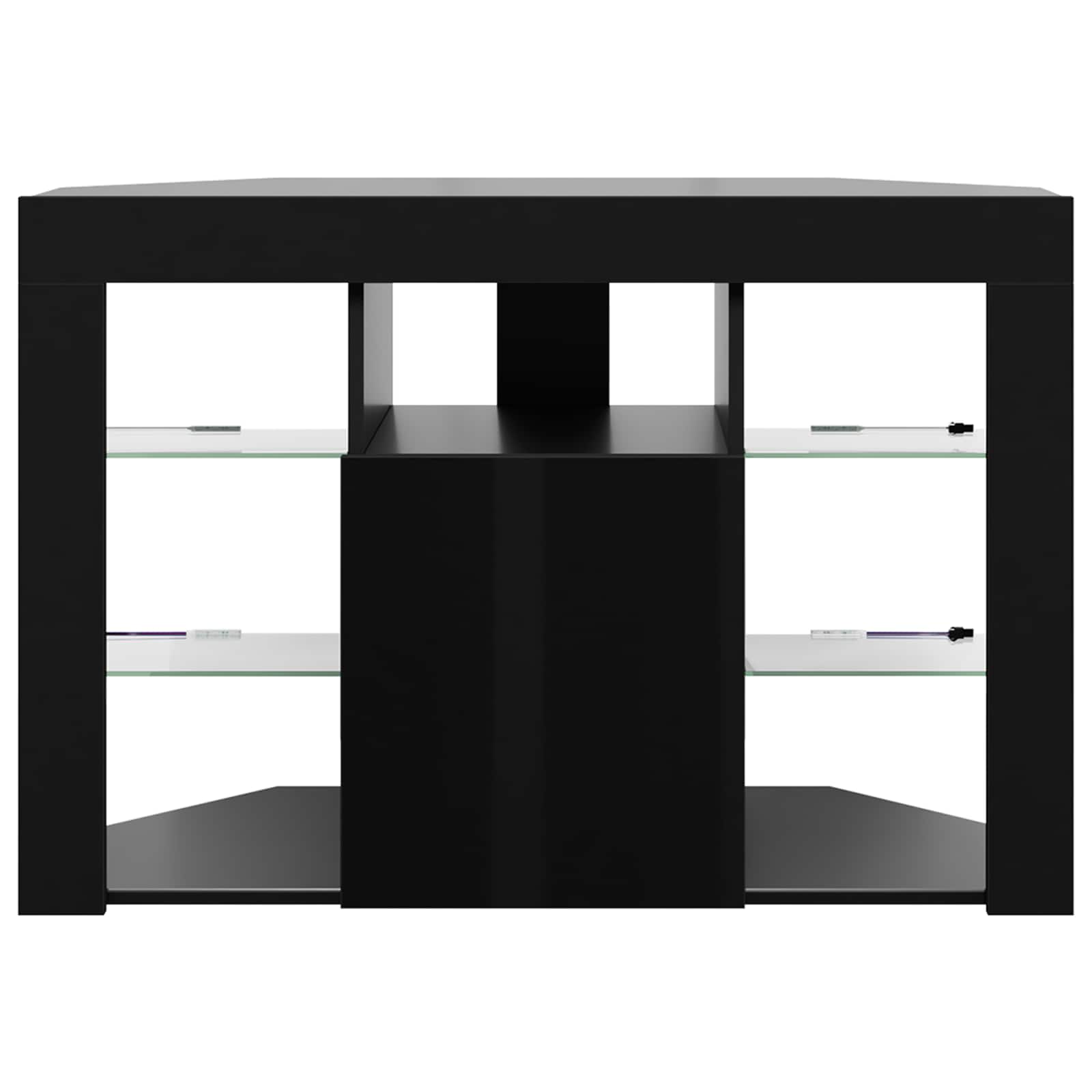Kampinė LED televizoriaus spinta 100x40x68cm Juoda