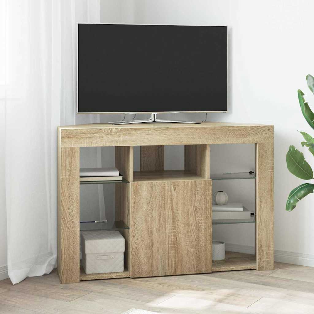 Kampinė LED televizoriaus spinta Sonoma ąžuolas 100x40x68cm