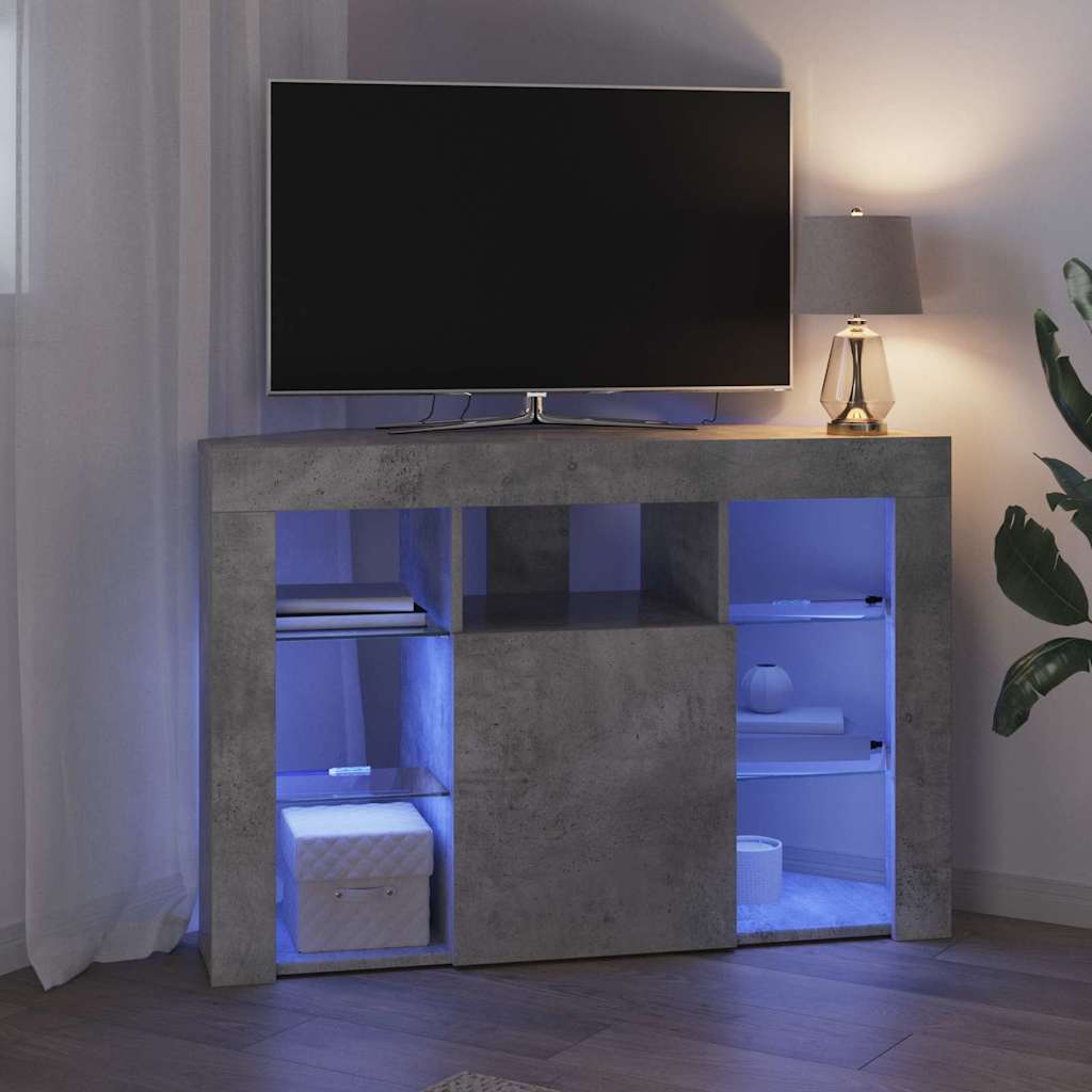 Kampinė LED televizoriaus spinta 100x40x68cm Betono pilka