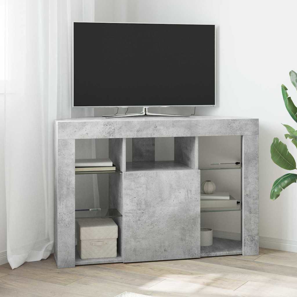 Kampinė LED televizoriaus spinta 100x40x68cm Betono pilka