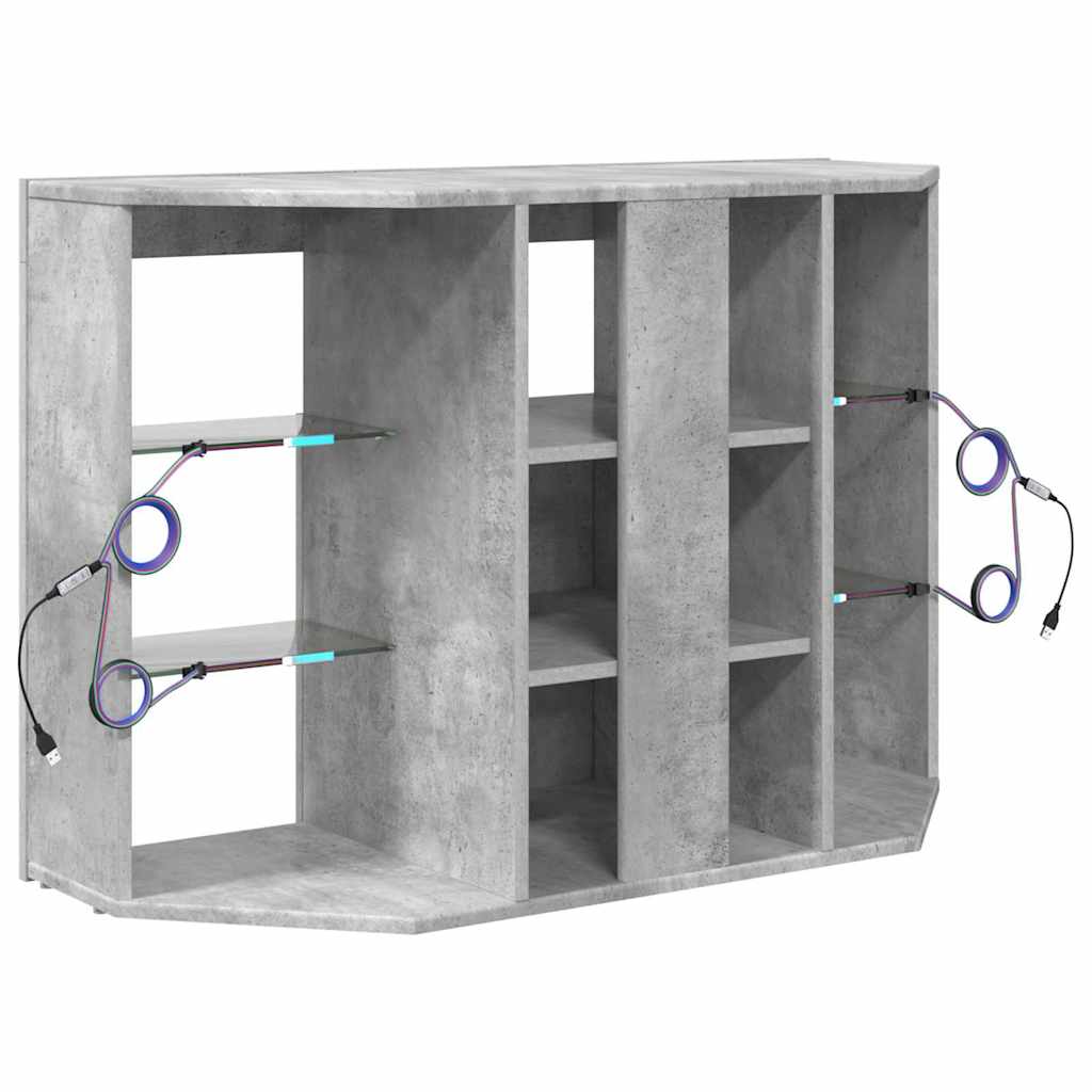 Kampinė LED televizoriaus spinta 100x40x68cm Betono pilka