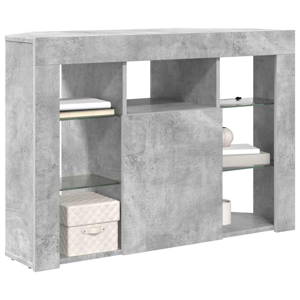 Kampinė LED televizoriaus spinta 100x40x68cm Betono pilka