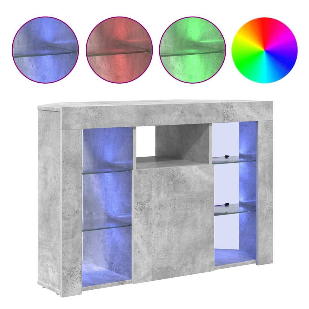 Kampinė LED televizoriaus spinta 100x40x68cm Betono pilka