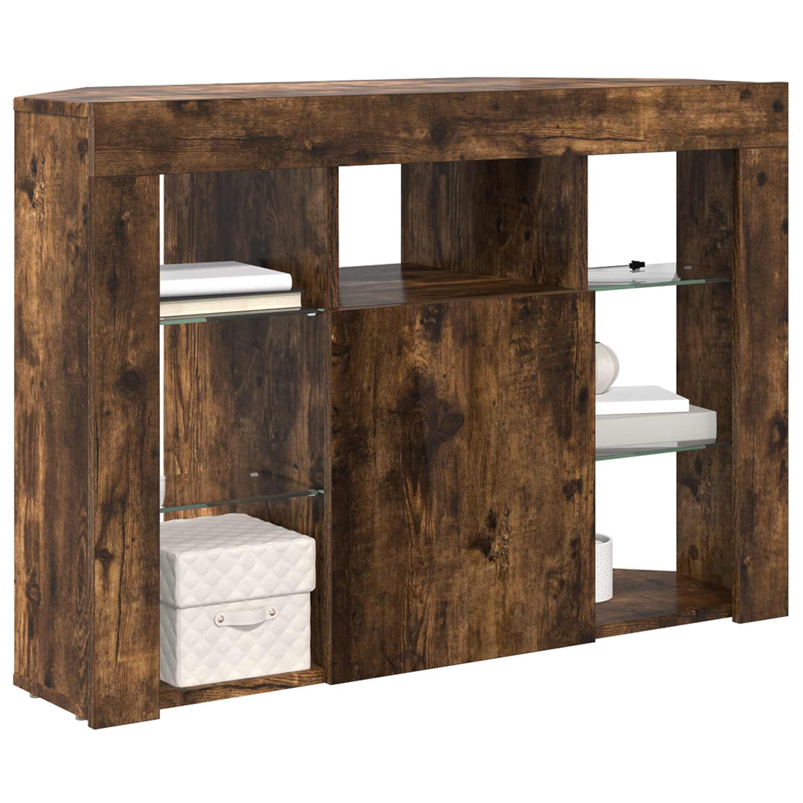 Kampinė LED televizoriaus spinta 100x40x68cm Rūkyta ąžuolas