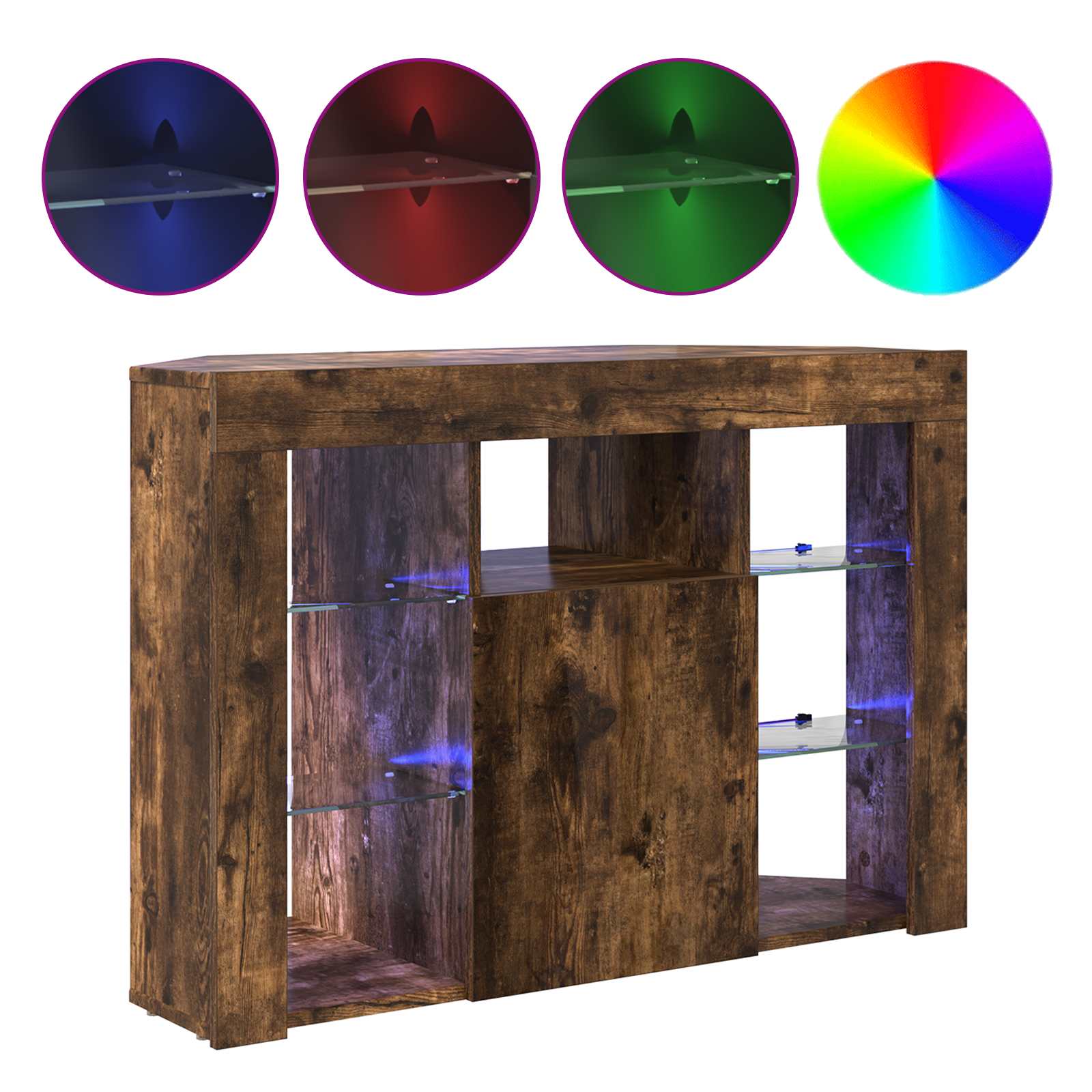 Kampinė LED televizoriaus spinta 100x40x68cm Rūkyta ąžuolas