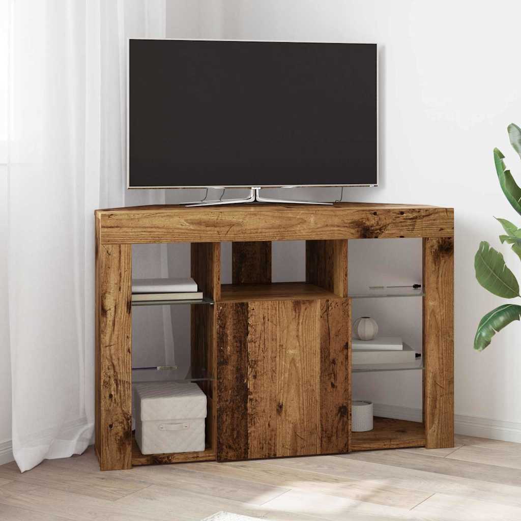 Kampinė LED televizoriaus spinta 100x40x68cm Senas medis