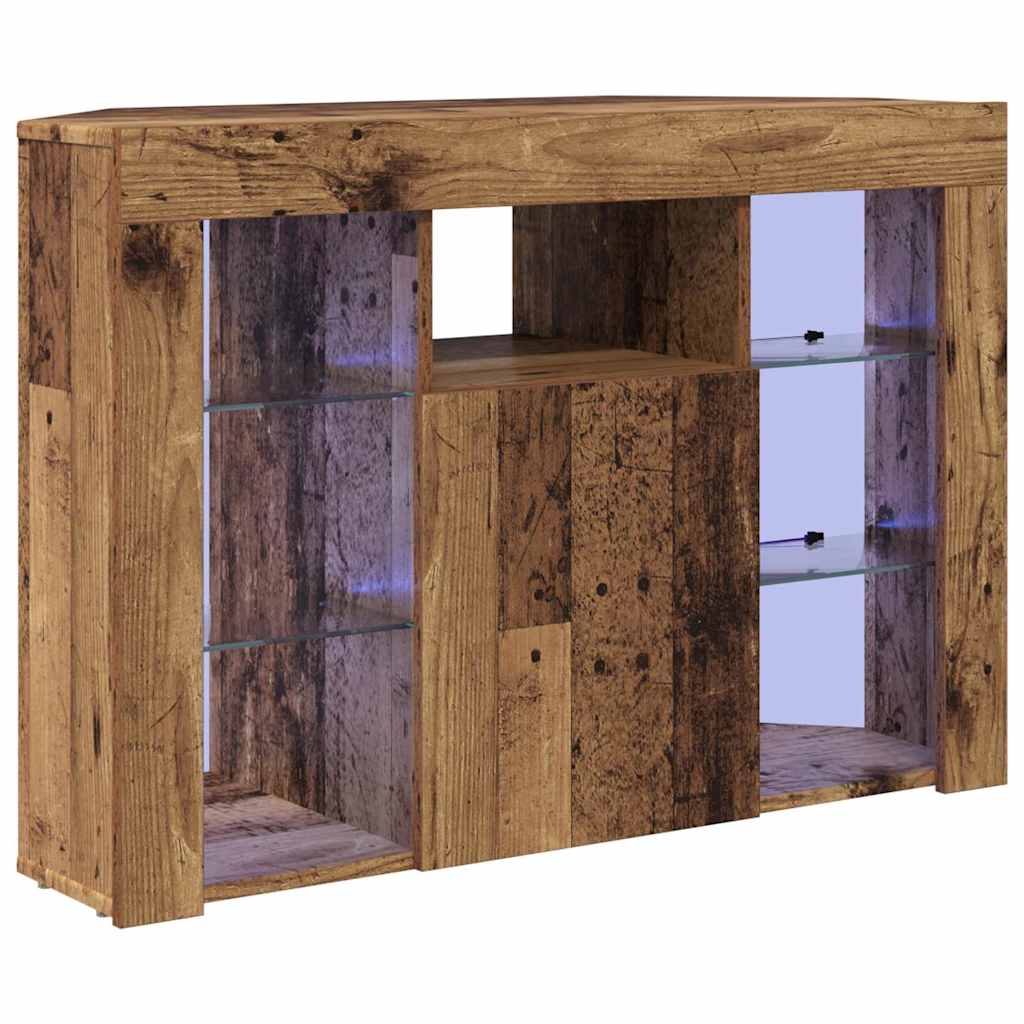 Kampinė LED televizoriaus spinta 100x40x68cm Senas medis