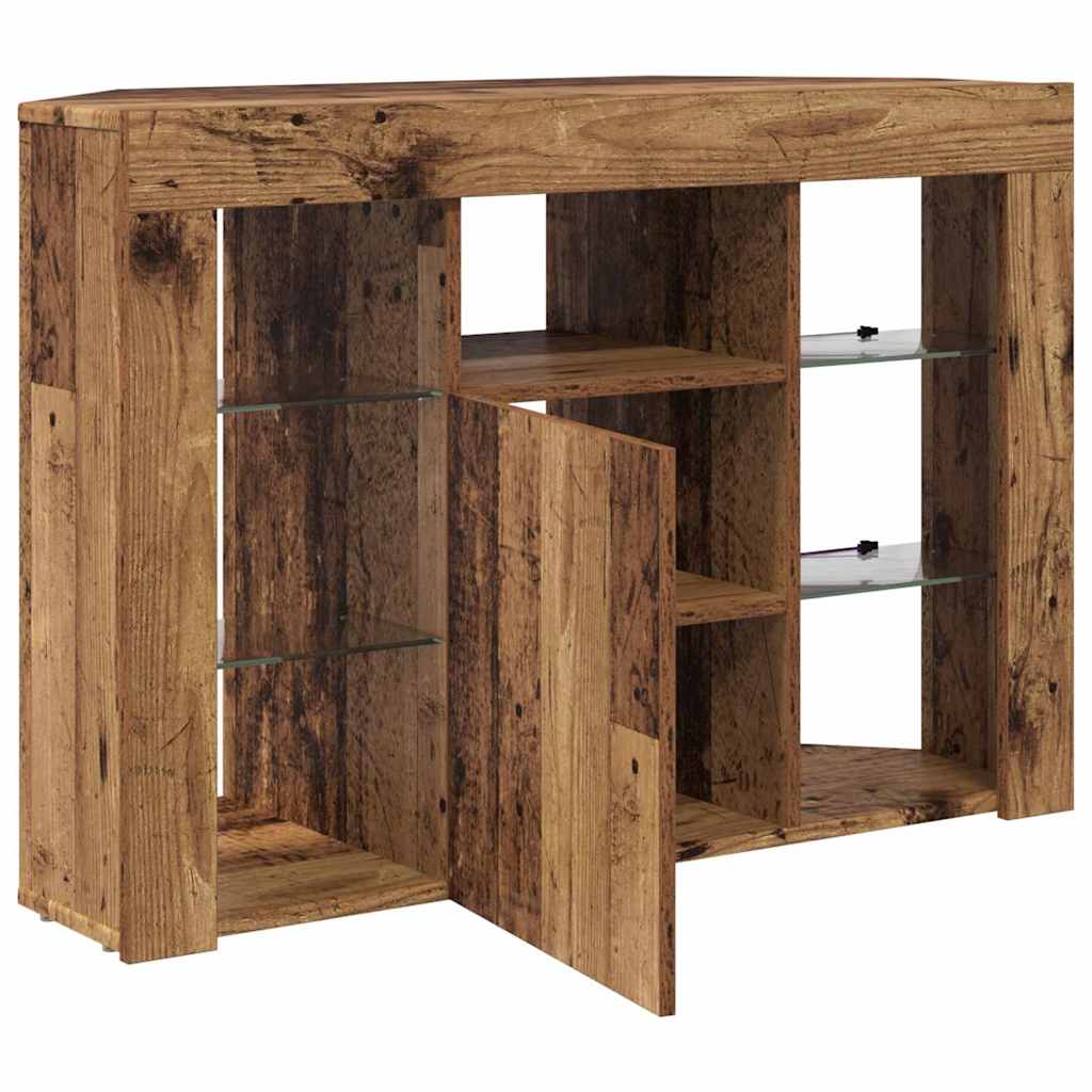 Kampinė LED televizoriaus spinta 100x40x68cm Senas medis
