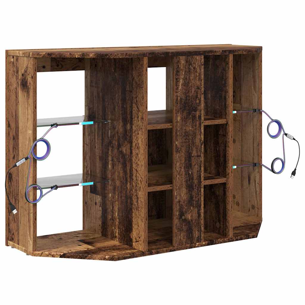 Kampinė LED televizoriaus spinta 100x40x68cm Senas medis