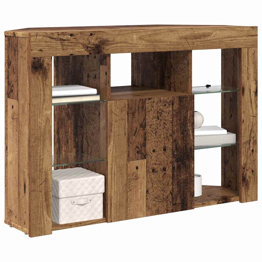 Kampinė LED televizoriaus spinta 100x40x68cm Senas medis