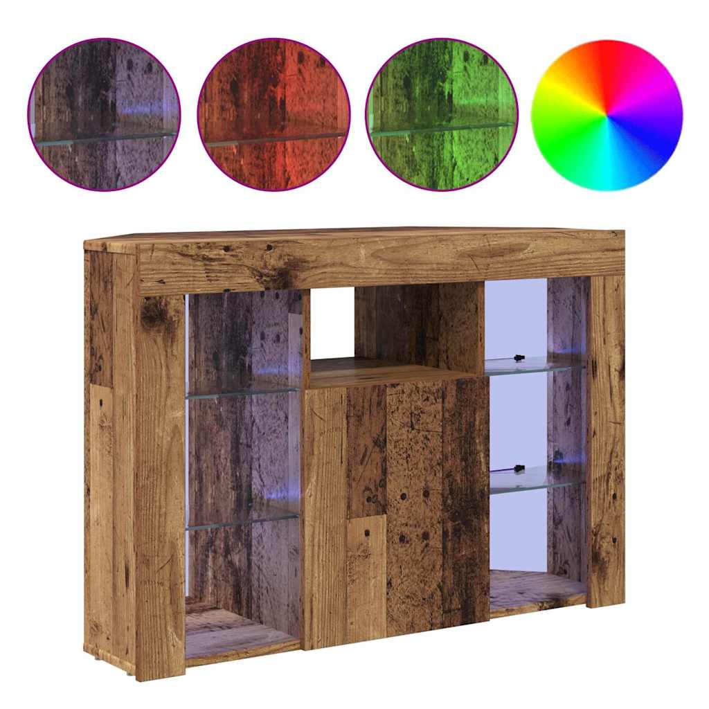 Kampinė LED televizoriaus spinta 100x40x68cm Senas medis