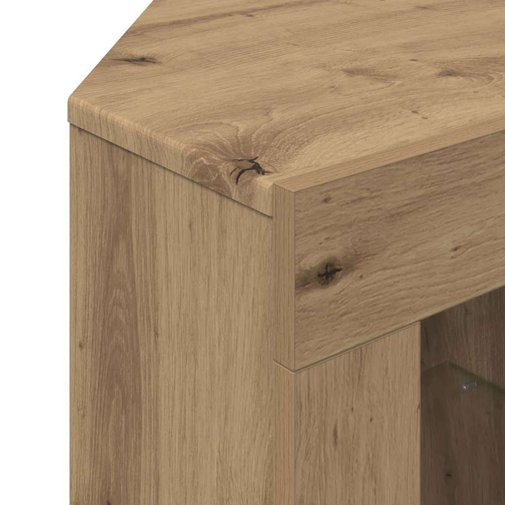 Kampinė LED televizoriaus spinta 100x40x68cm Amatininkų ąžuolas