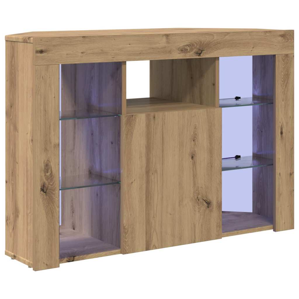 Kampinė LED televizoriaus spinta 100x40x68cm Amatininkų ąžuolas