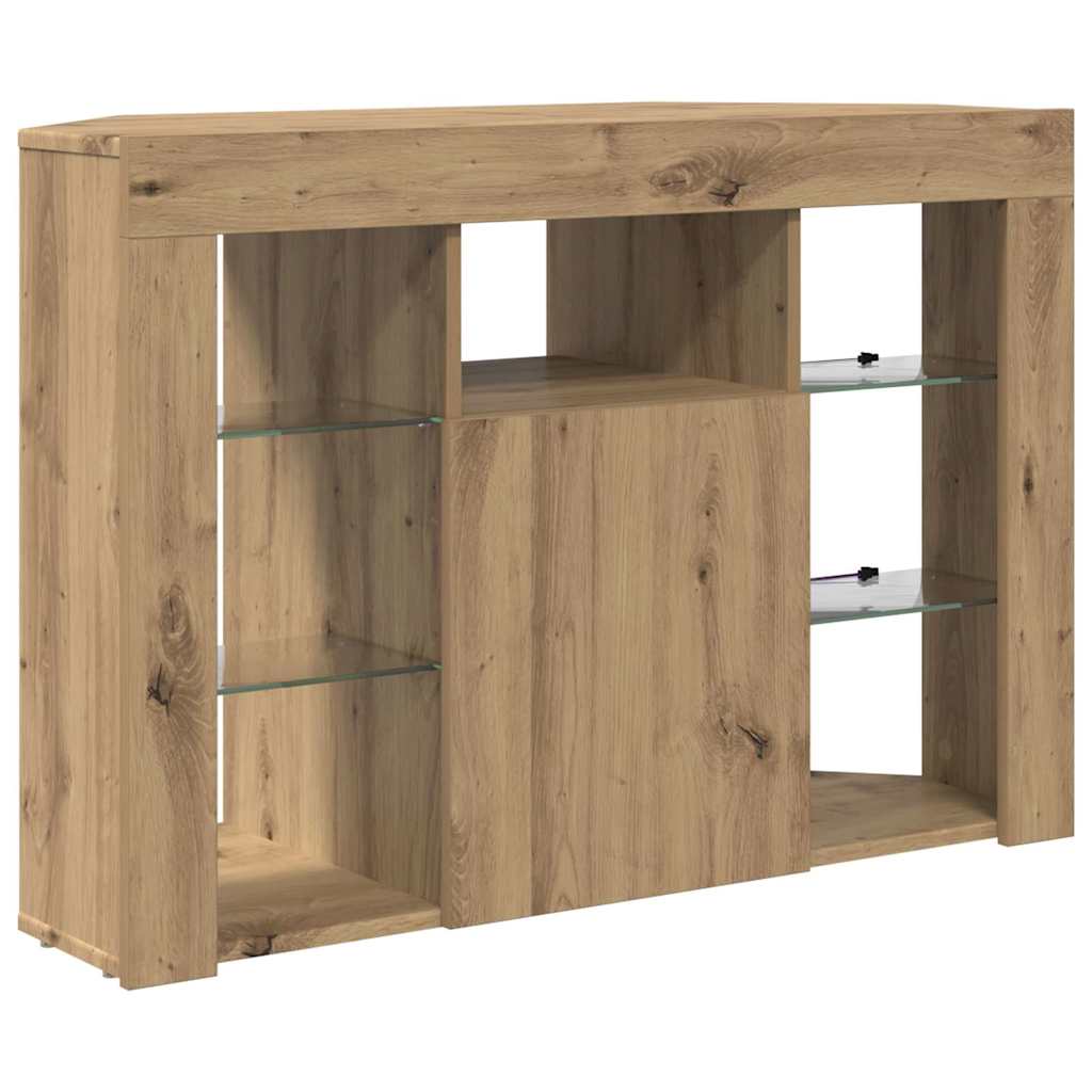 Kampinė LED televizoriaus spinta 100x40x68cm Amatininkų ąžuolas
