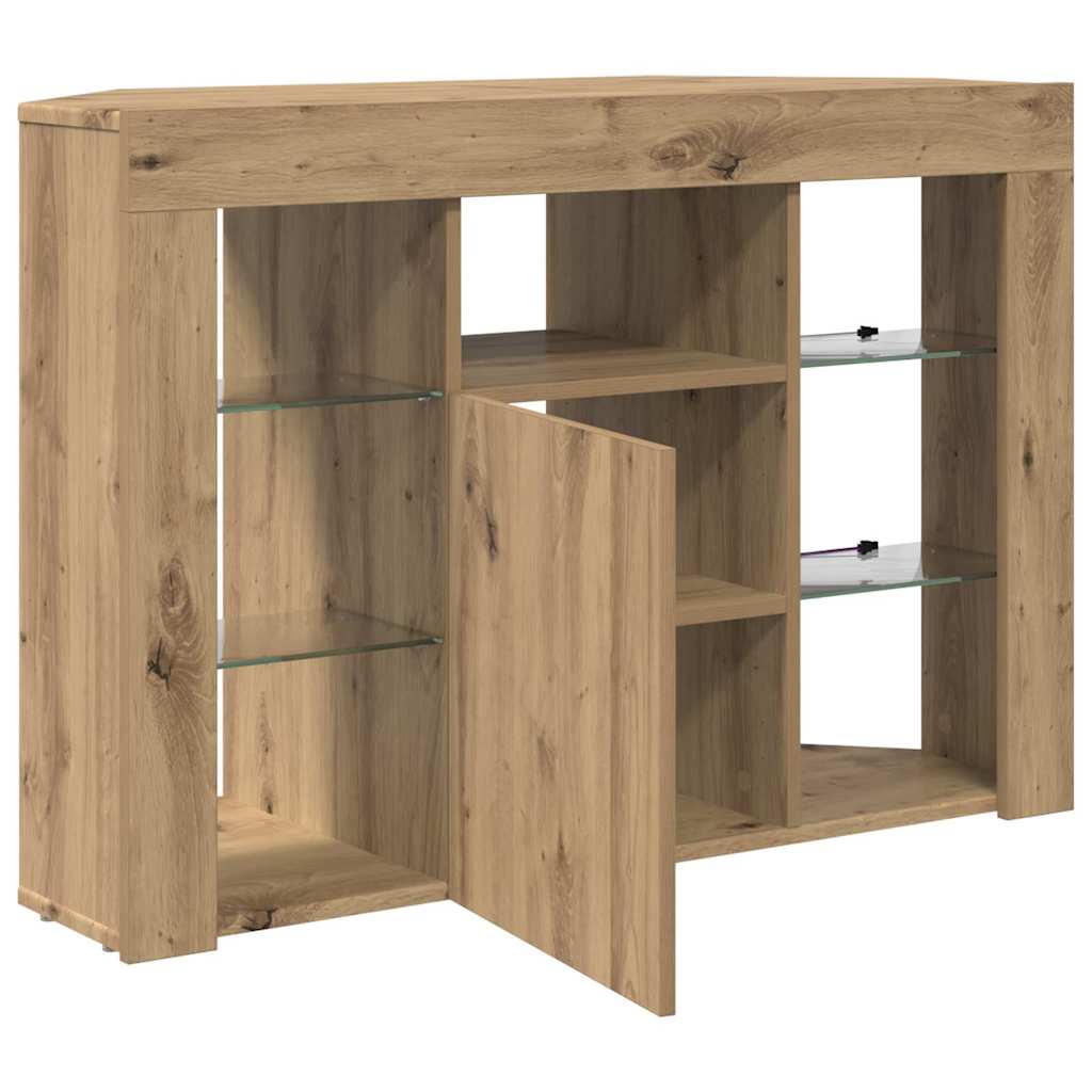 Kampinė LED televizoriaus spinta 100x40x68cm Amatininkų ąžuolas