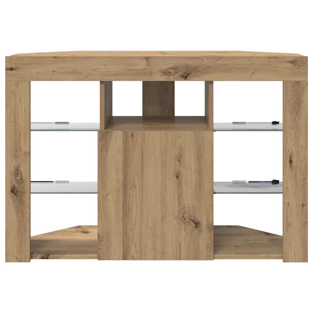 Kampinė LED televizoriaus spinta 100x40x68cm Amatininkų ąžuolas
